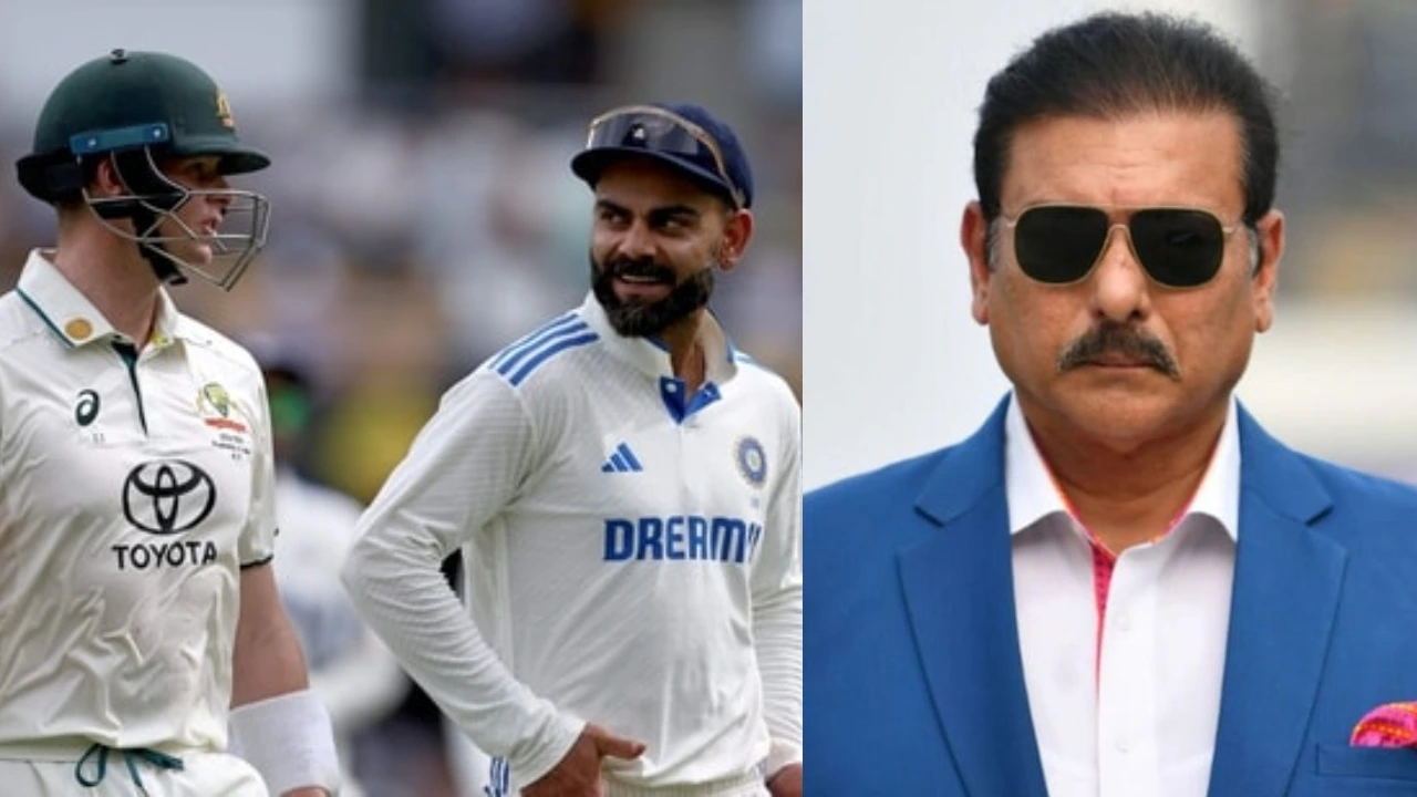 Steve Smith, Virat Kohli and Ravi Shastri