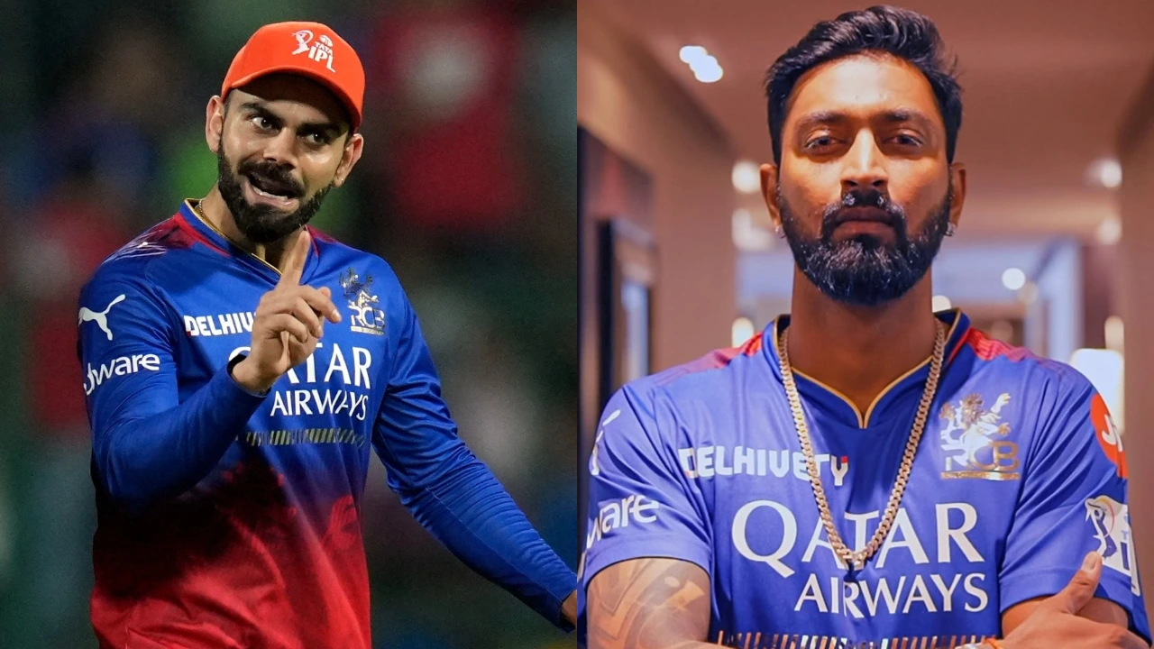 Virat Kohli and Krunal Pandya of RCB