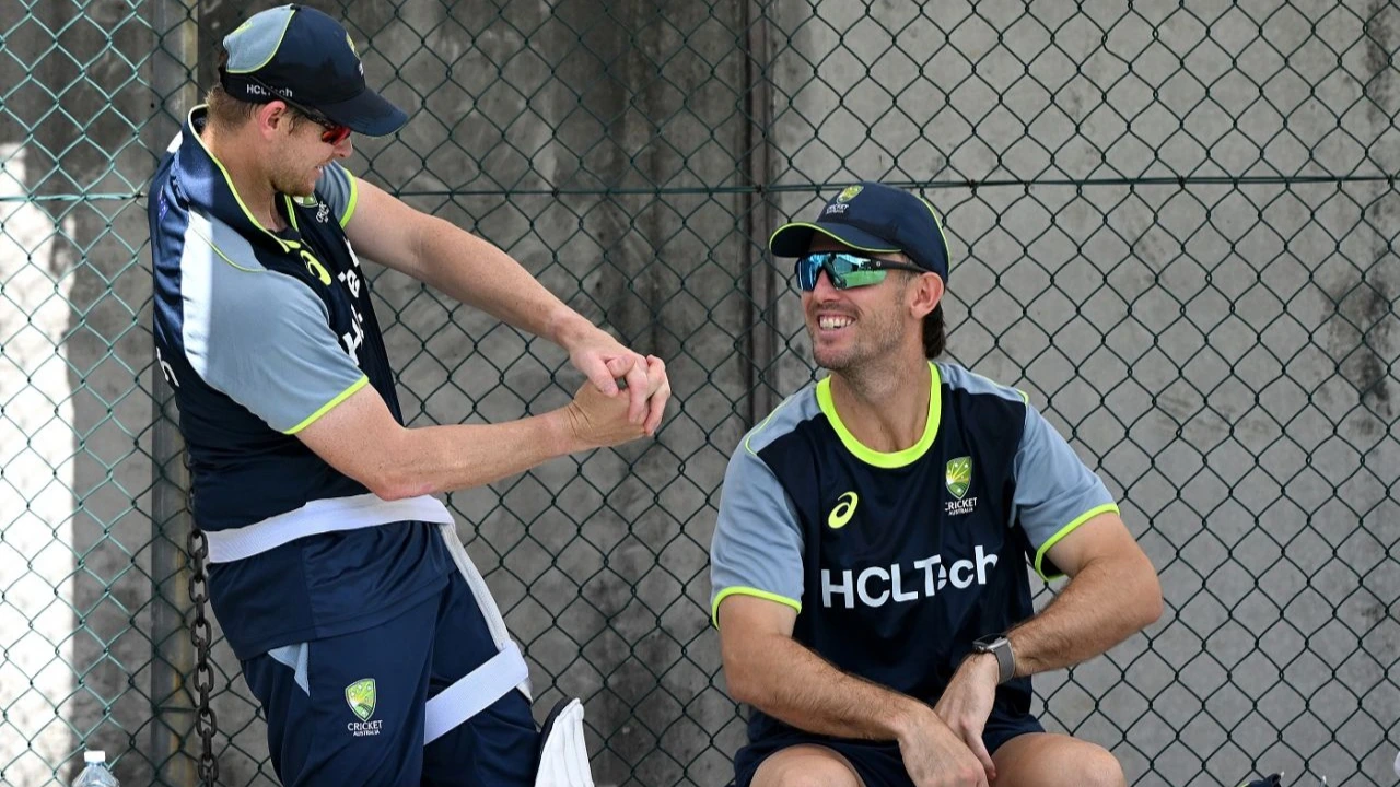 Australia's Steve Smith and Mitchell Marsh