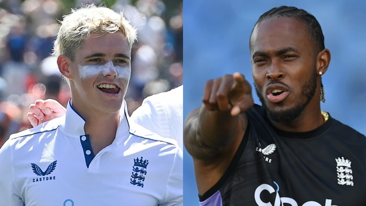 Jacob Bethell and Jofra Archer of England