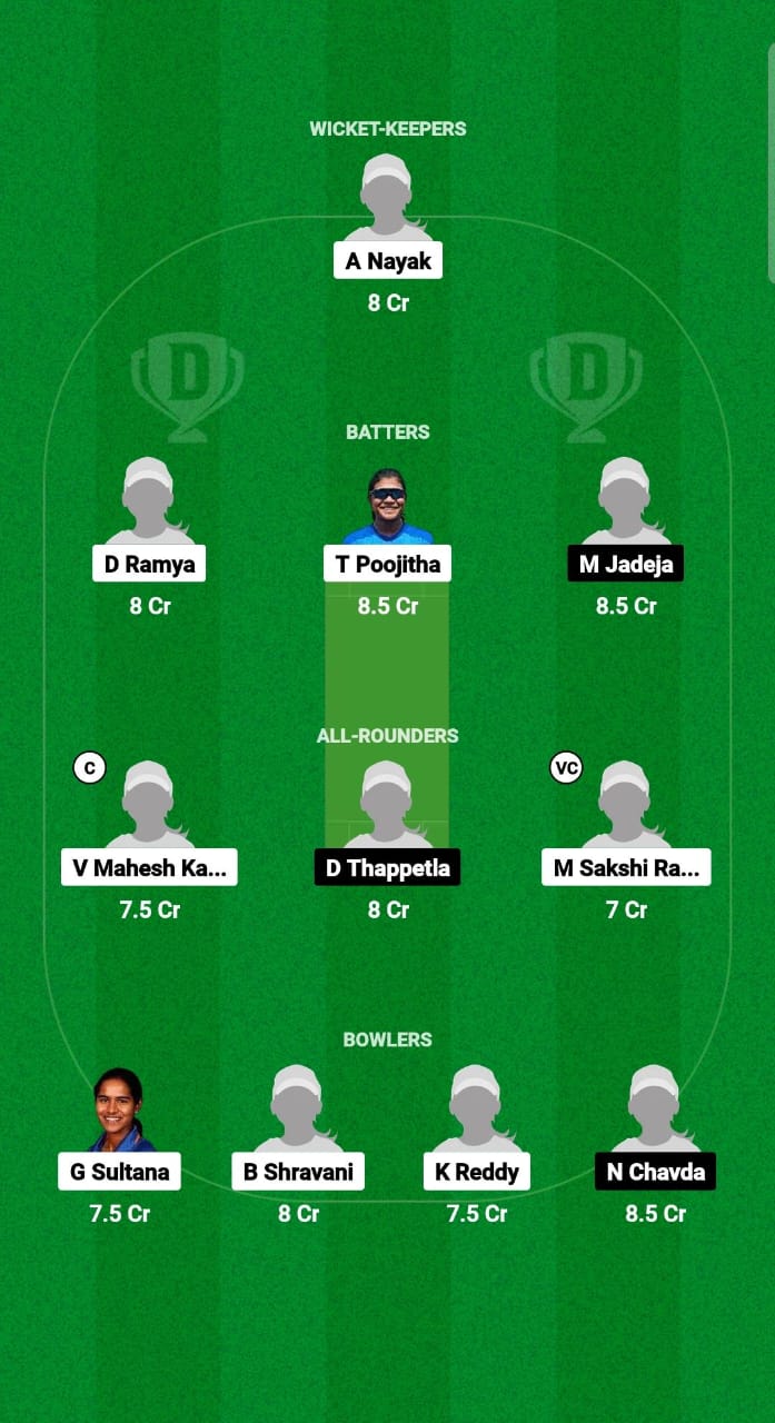 HYD-W vs SAU-W Dream11 Prediction Fantasy Cricket Tips Dream11 Team Indian Domestic Women's T20 Trophy