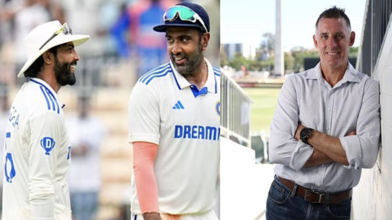 Michael Hussey And Ravindra Jadeja Ravichandran Ashwin