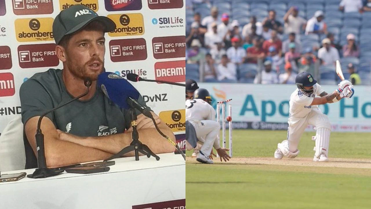Mitchell Santner And Virat Kohli