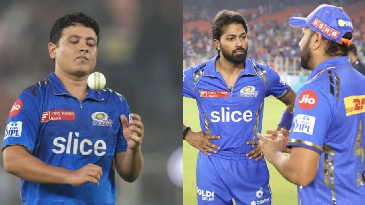 Mumbai Indians Rohit Sharma Piyush Chawla and Hardik Pandya