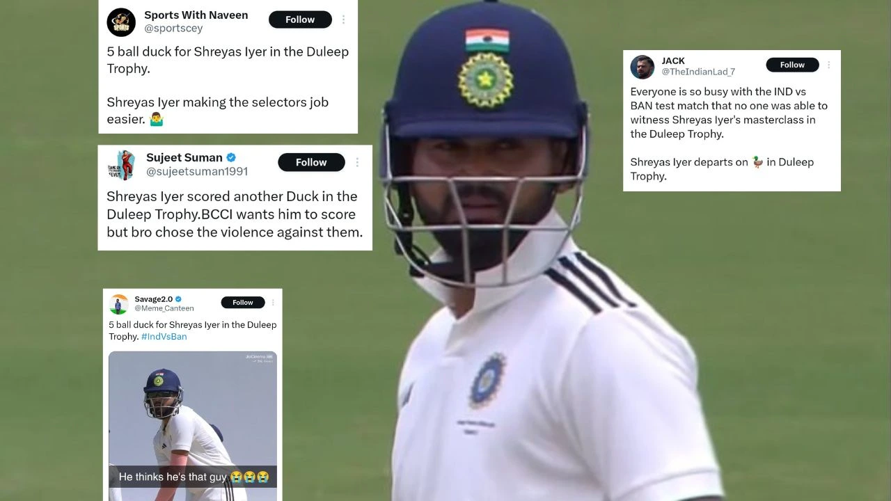 Shreyas Iyer Duck TR Duleep Trophy