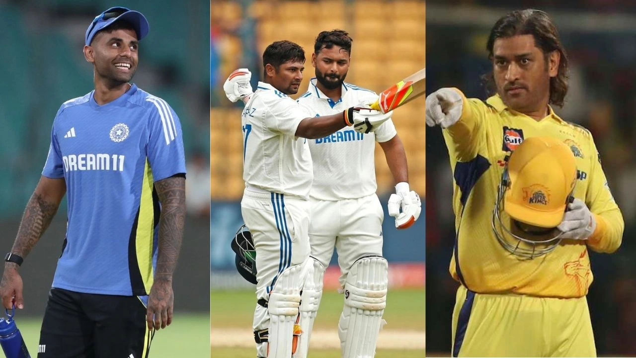 Suryakumar Yadav And Sarfaraz Khan And MS Dhoni