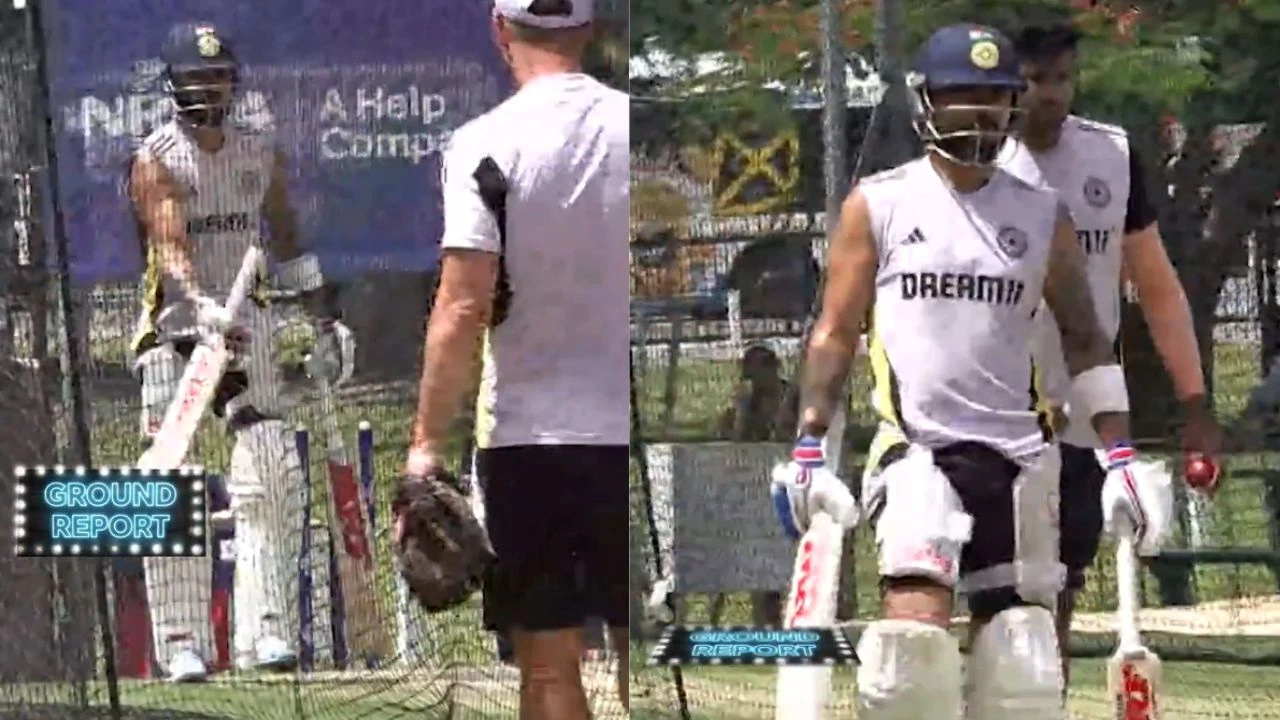 Virat Kohli Hits Nets