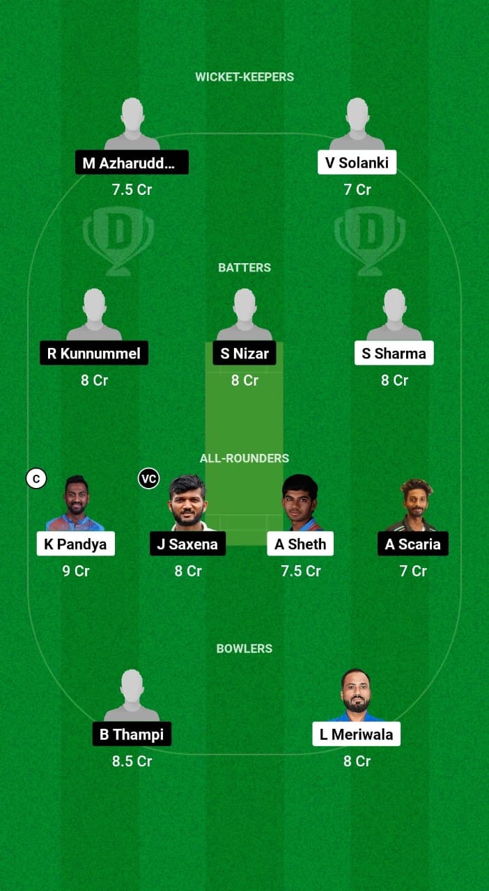 BRD vs KER Dream11 Prediction Fantasy Cricket Tips Dream11 Team Indian Domestic OD Trophy