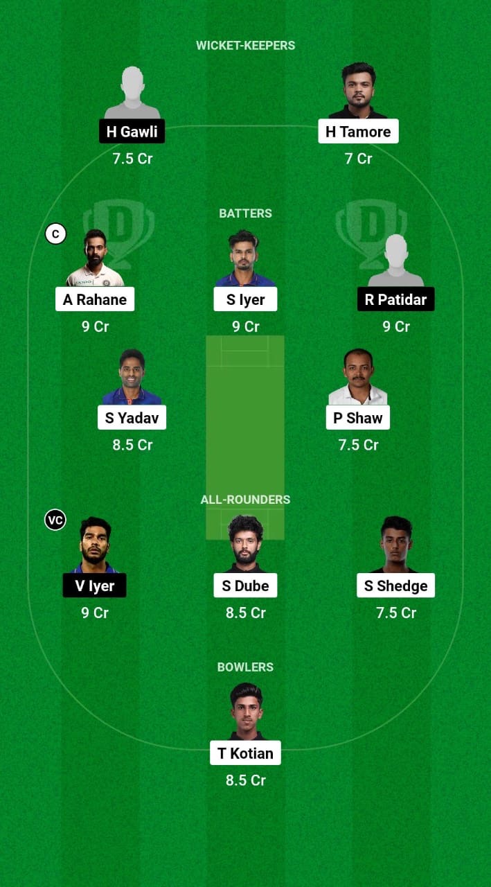 MUM vs MP Dream11 Prediction Fantasy Cricket Tips Dream11 Team Indian Domestic T20 Trophy