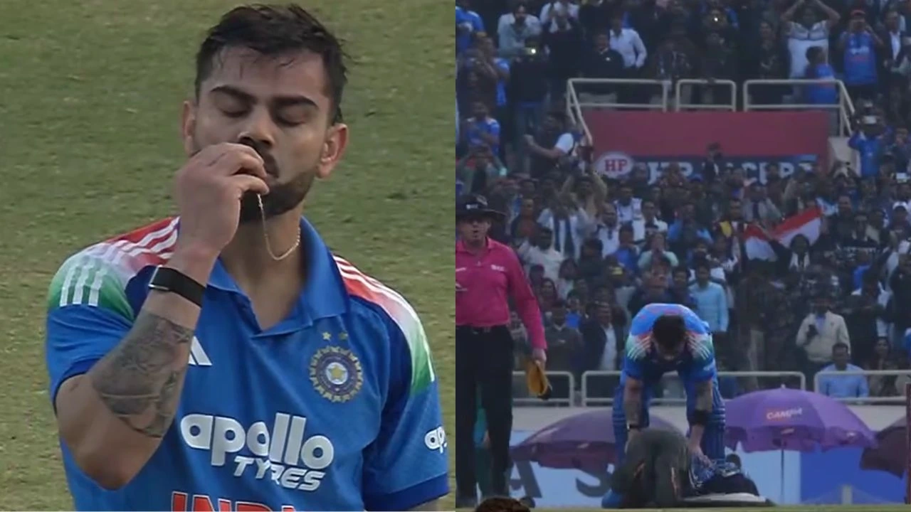 Fan Breaks Security To Touch Virat Kohli S Feet After Iconic Ranchi ODI Century Celebration 1