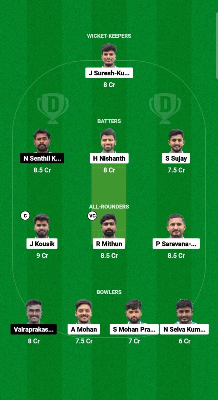 COM vs VIR Dream11 Prediction Fantasy Cricket Tips Dream11 Team Tamil Nadu T20 SS Rajan Trophy 2024 