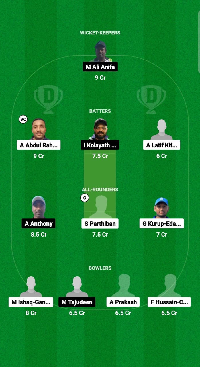 ARI vs CHK Dream11 Prediction Fantasy Cricket Tips Dream11 Team Kuwait Challengers League B T20 2024 