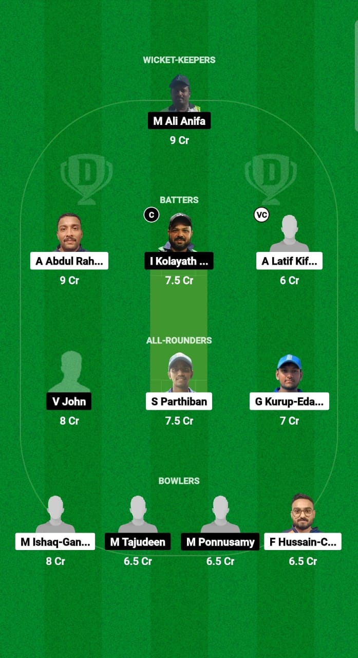 ARI vs CHK Dream11 Prediction Fantasy Cricket Tips Dream11 Team Kuwait Challengers League B T20 2024 