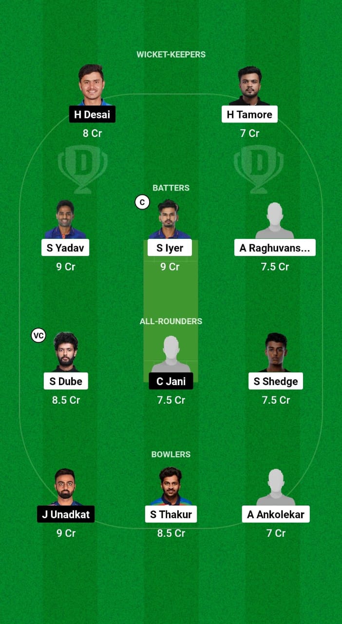 MUM vs SAU Dream11 Prediction Fantasy Cricket Tips Dream11 Team Indian Domestic OD Trophy 2024 