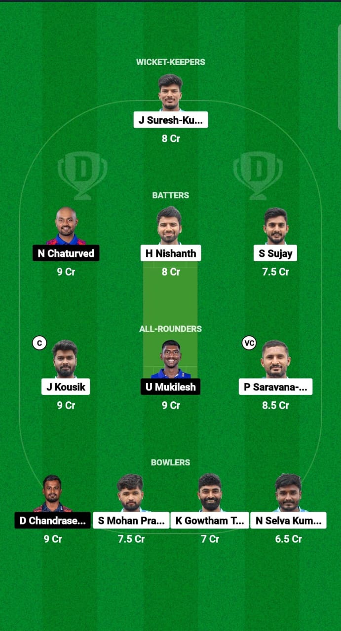 COM vs CHP Dream11 Prediction Fantasy Cricket Tips Dream11 Team Tamil Nadu T20 SS Rajan Trophy 2024 