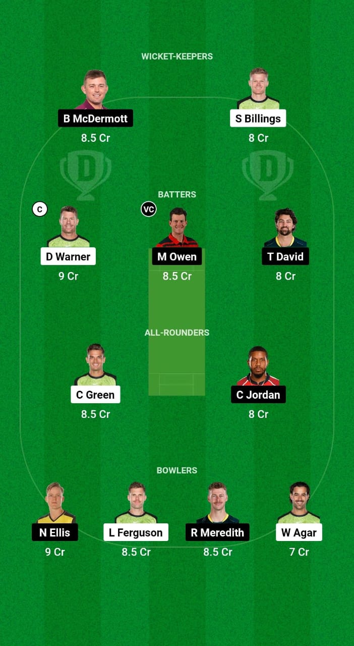 THU vs HUR Dream11 Prediction Fantasy Cricket Tips Dream11 Team BBL 2025 