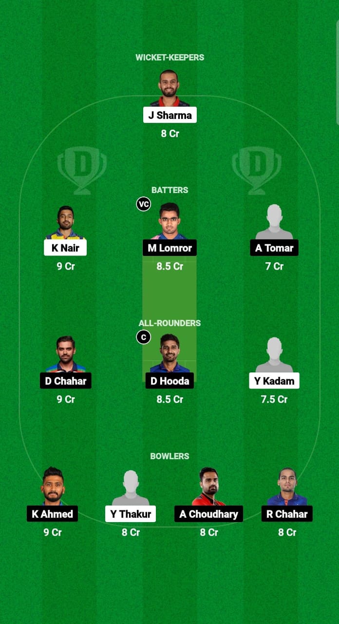 VID vs RJS Dream11 Prediction Fantasy Cricket Tips Dream11 Team Indian Domestic OD Trophy 2024-25 