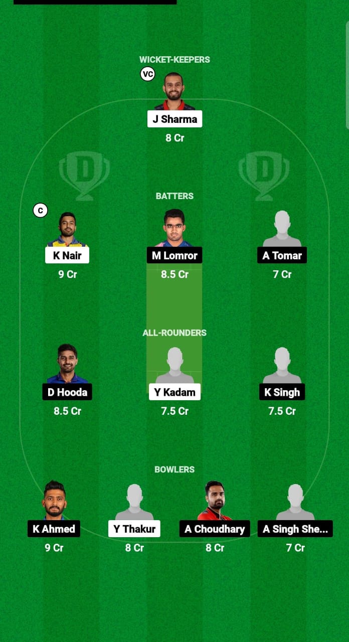 VID vs RJS Dream11 Prediction Fantasy Cricket Tips Dream11 Team Indian Domestic OD Trophy 2024-25 