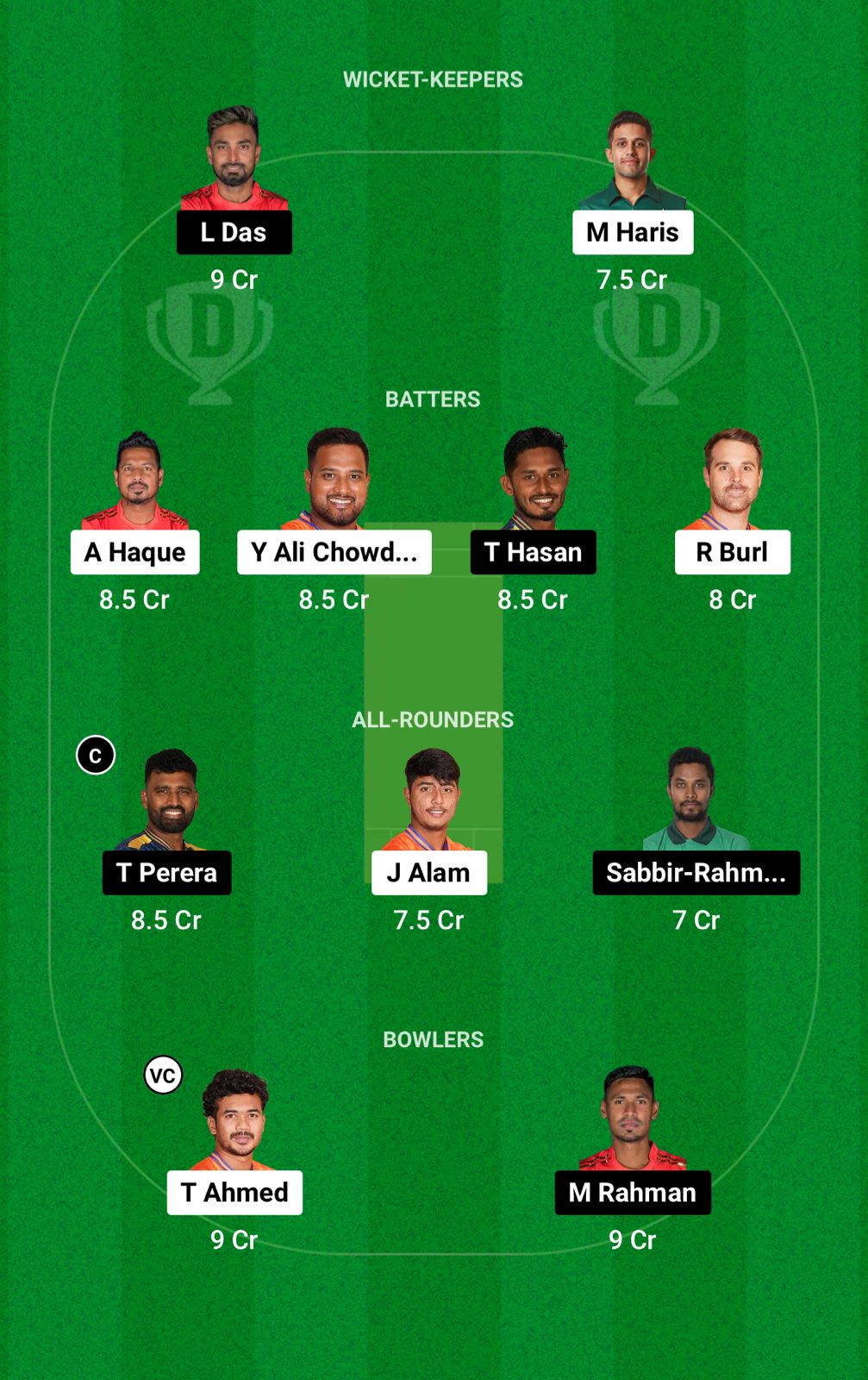 DBR vs DC Dream11 Prediction Fantasy Cricket Tips Dream11 Team Bangladesh T20 National League 2024-25 