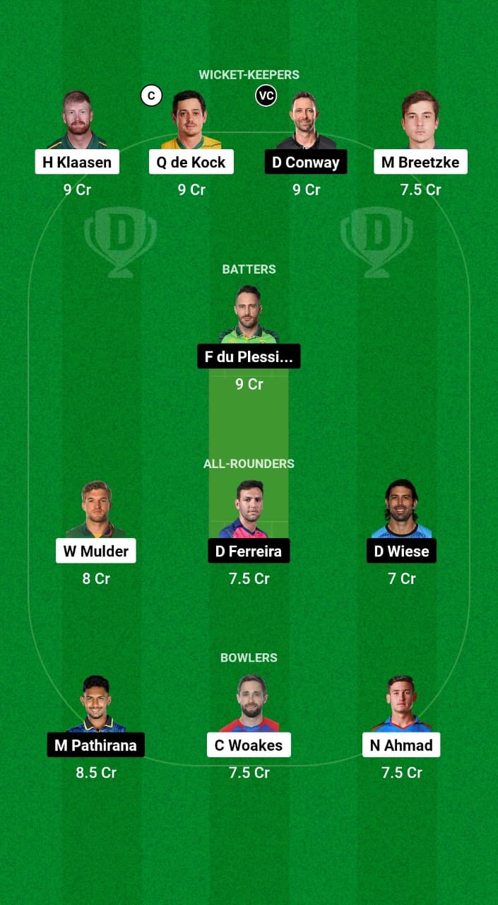 DSG vs JSK Dream11 Prediction Fantasy Cricket Tips Dream11 Team SA20 League 2025 