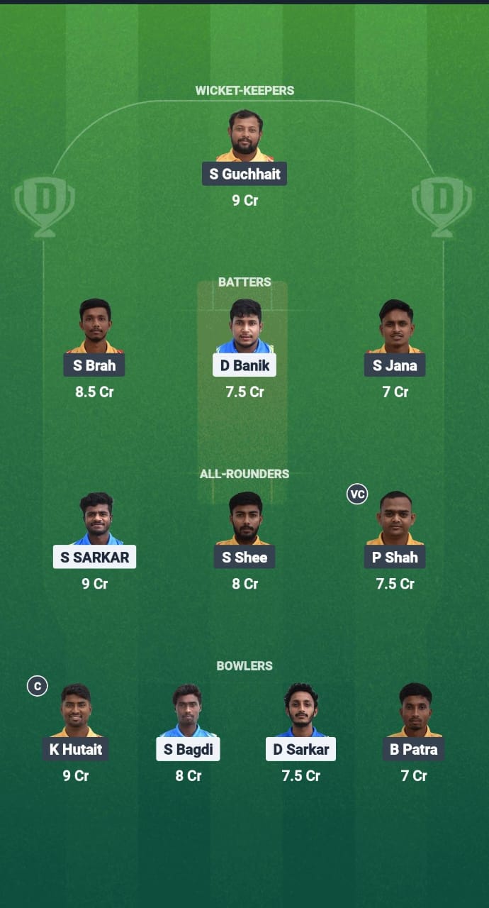 CA vs PMD Dream11 Prediction Fantasy Cricket Tips Dream11 Team Kolkata NCC T20 2025 