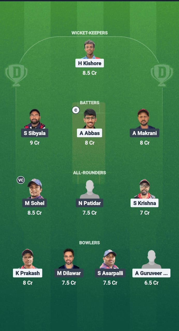 1000646415 THN vs TGS Dream11 Prediction Fantasy Cricket Tips Dream11 Team Kuwait T20 Challengers League B 2025