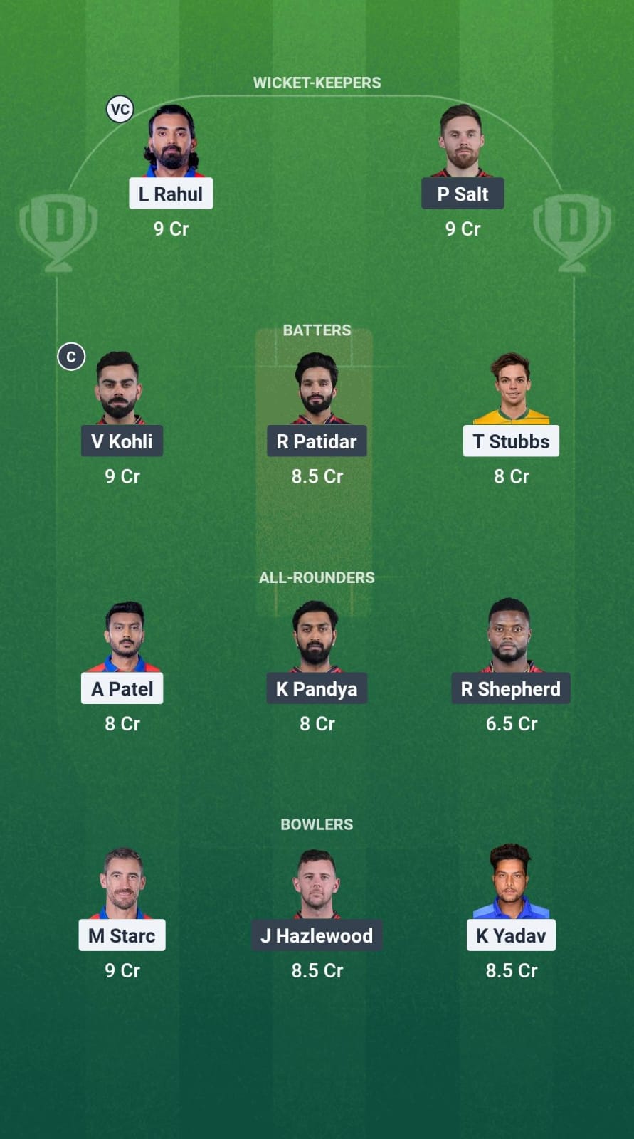 DC vs RCB Dream11 Prediction Fantasy Cricket Tips Dream11 Team IPL 2025 