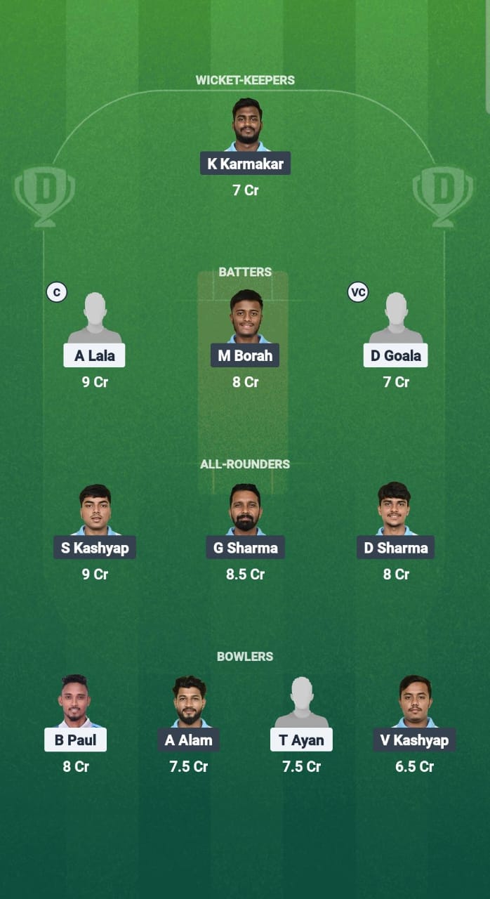 1000656413 SMH vs GTC Dream11 Prediction Fantasy Cricket Tips Dream11 Team Guwahati T20 Spring League 2025