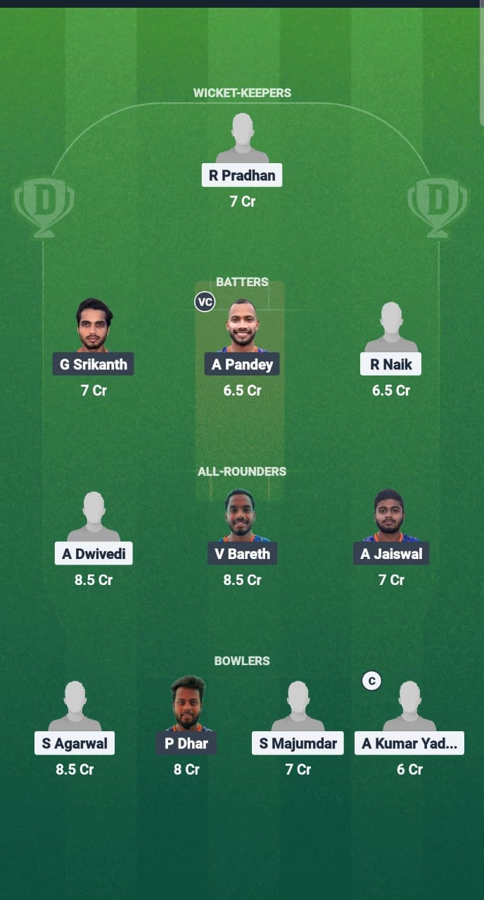 PC vs BB Dream11 Prediction Fantasy Cricket Tips Dream11 Team Chhattisgarh T20 2025 