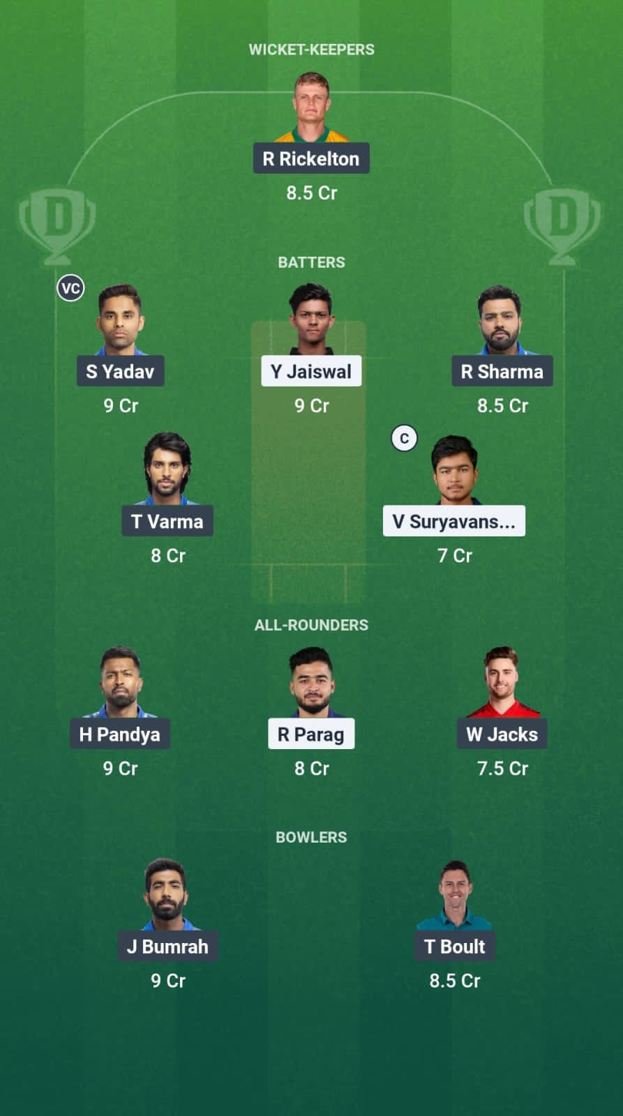 RR vs MI Dream11 Prediction Fantasy Cricket Tips Dream11 Team IPL 2025 