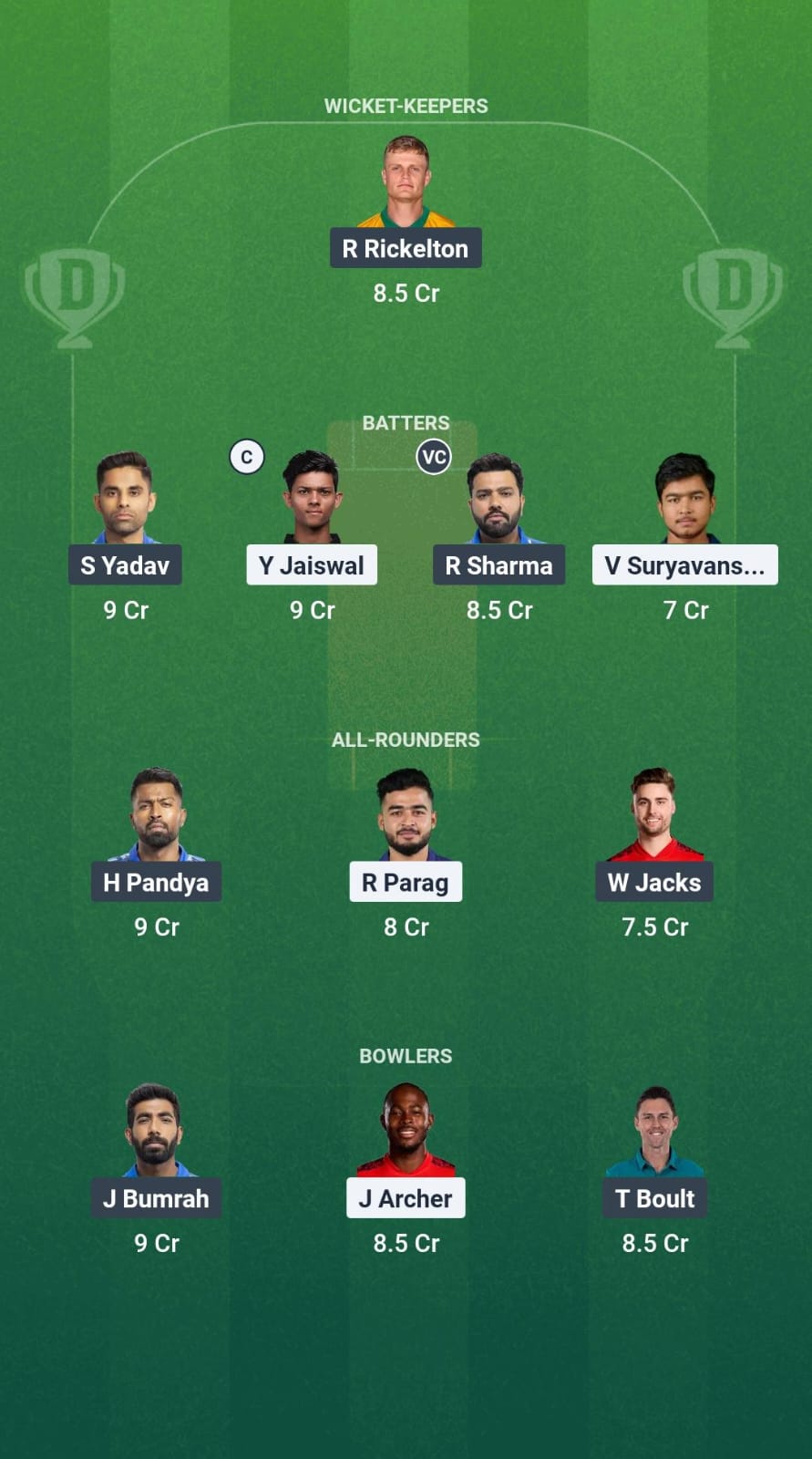 RR vs MI Dream11 Prediction Fantasy Cricket Tips Dream11 Team IPL 2025 