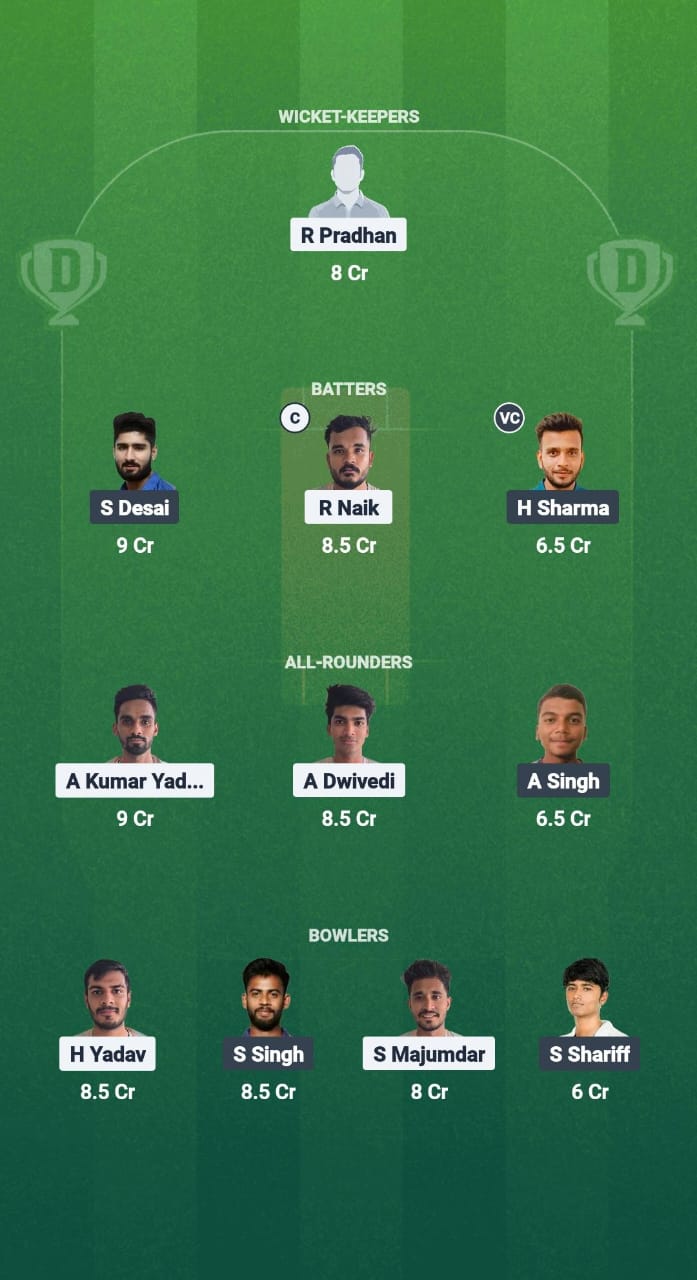 PC vs BCA Dream11 Prediction Fantasy Cricket Tips Dream11 Team Chhatisgarh T20 2025 