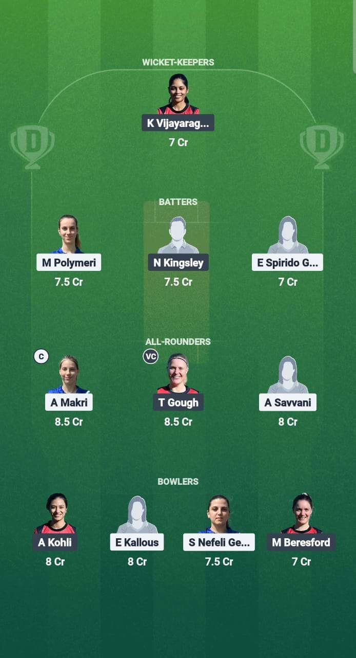 GRE-W vs GR-W Dream11 Prediction Fantasy Cricket Tips Dream11 Team ECI-W Greece-Germany T10 2025 