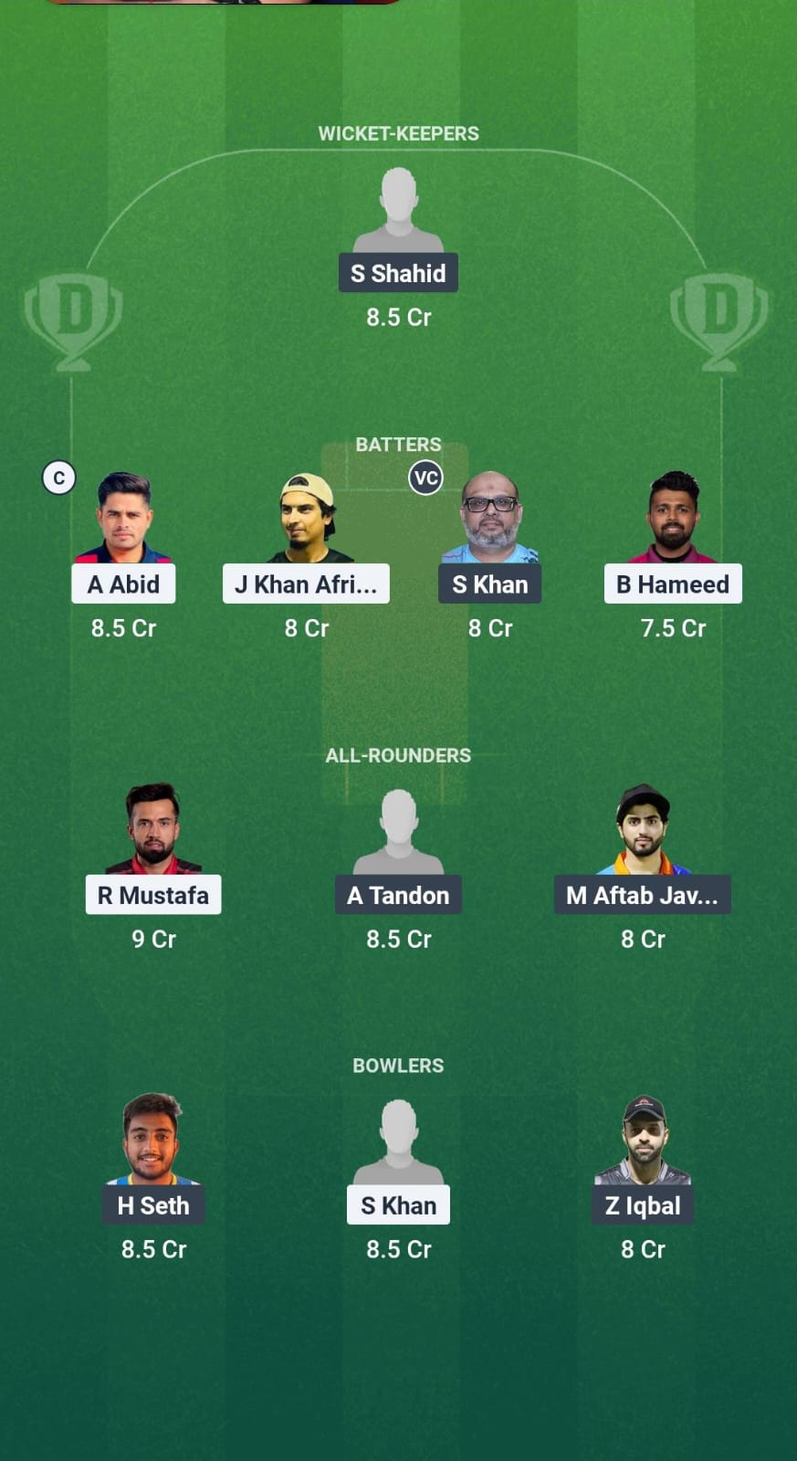 ABD vs AJM Dream11 Prediction Fantasy Cricket Tips Dream11 Team Emirates D10 2025 