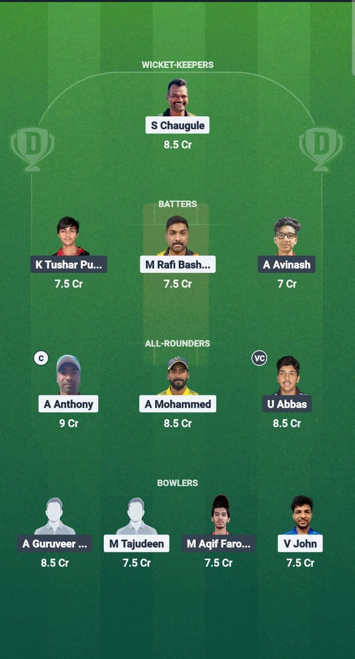 CHK vs TRN Dream11 Prediction Fantasy Cricket Tips Dream11 Team Kuwait T20 Challengers League A 2025 
