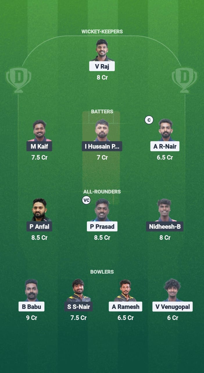 APH vs KAG Dream11 Prediction Fantasy Cricket Tips Dream11 Team Kerala T20 Men's Challenger Trophy 2025 