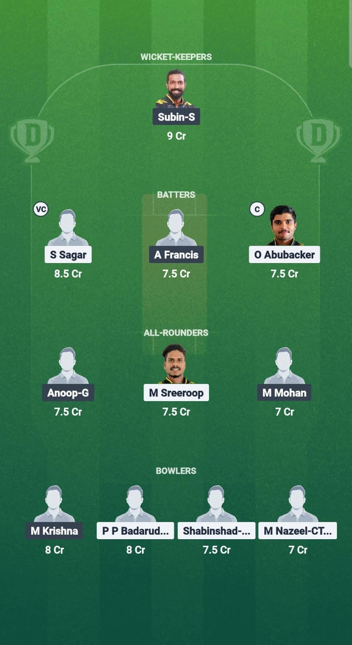 KAN vs PTH Dream11 Prediction Fantasy Cricket Tips Dream11 Team Kerala T20 Men's Challenger Trophy 2025 