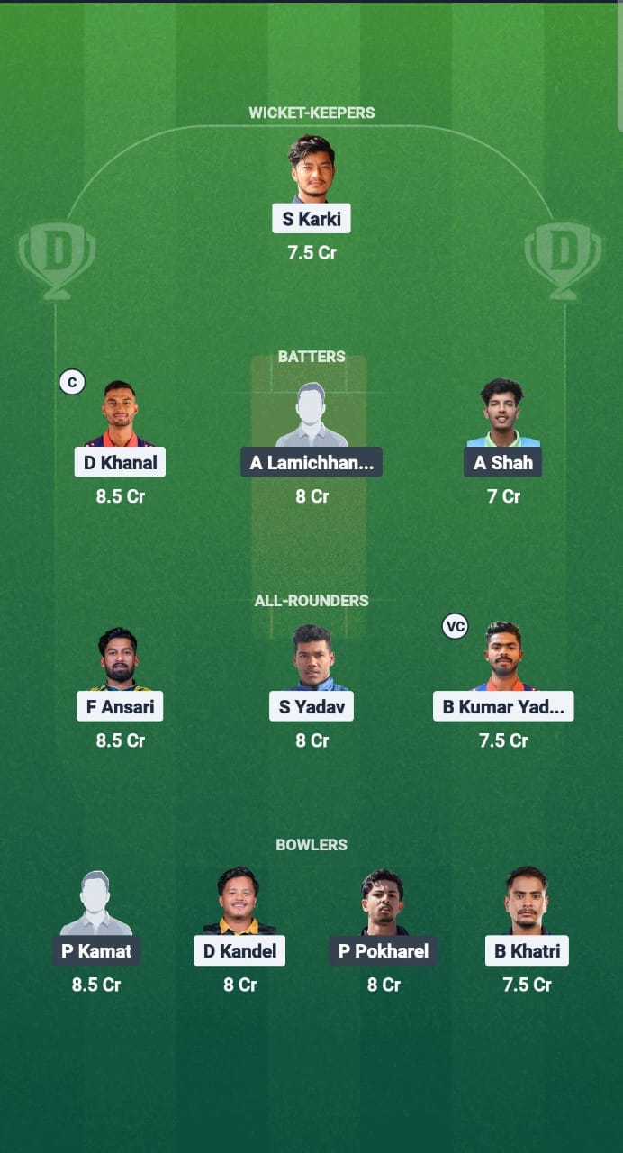 NBS vs BPT Dream11 Prediction Fantasy Cricket Tips Dream11 Team Nepal T10 2025 