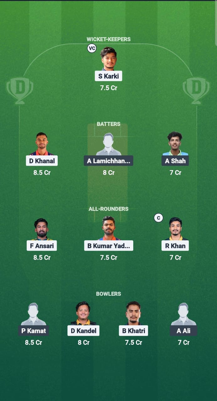 NBS vs BPT Dream11 Prediction Fantasy Cricket Tips Dream11 Team Nepal T10 2025 