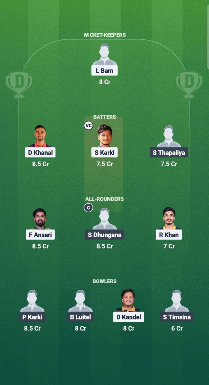 NBS vs KPL Dream11 Prediction Fantasy Cricket Tips Dream11 Team Nepal T10 2025 