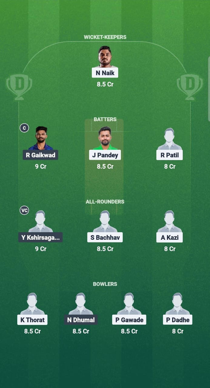RJ vs PB Dream11 Prediction Fantasy Cricket Tips Dream11 Team Maharashtra T20 Premier League 2025 