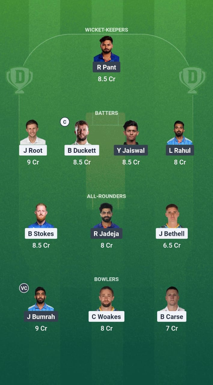 IND vs ENG Dream11 Prediction