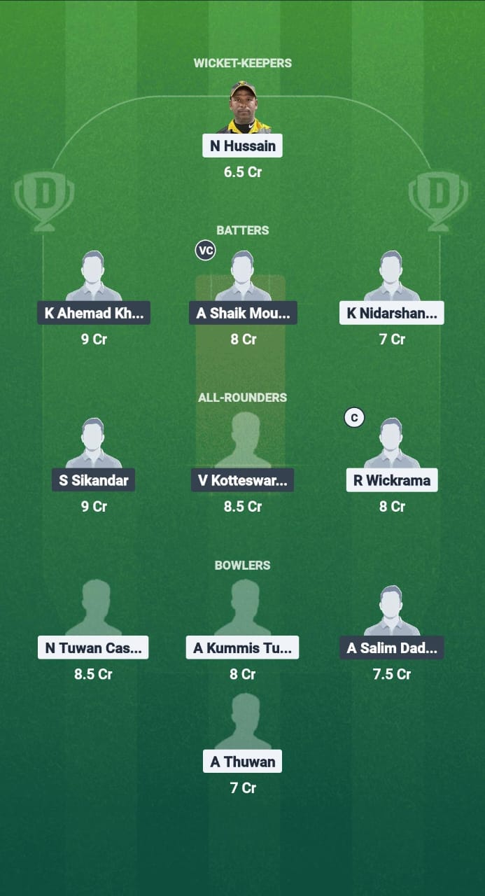 YSS vs GUC Dream11 Prediction Fantasy Cricket Tips Dream11 Team Kuwait T20 Challengers League B 2025 