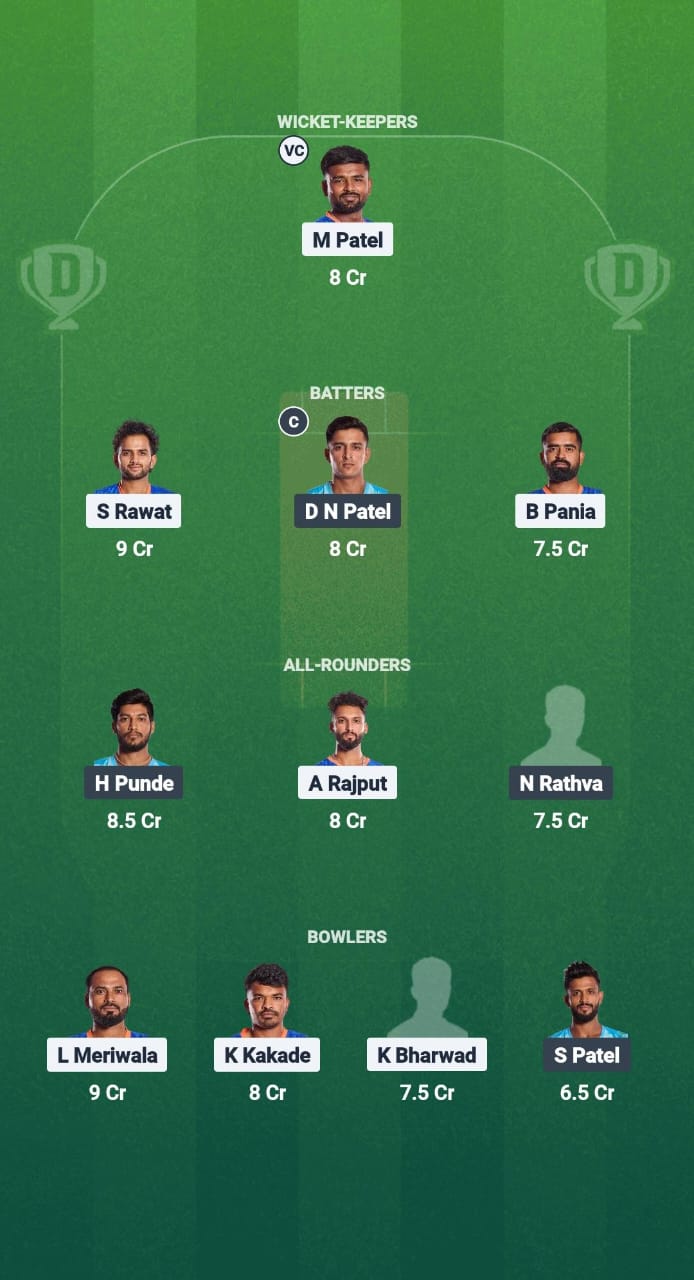 DDZ vs AWS Dream11 Prediction Fantasy Cricket Tips Dream11 Team Baroda T20 Premier League 2025 
