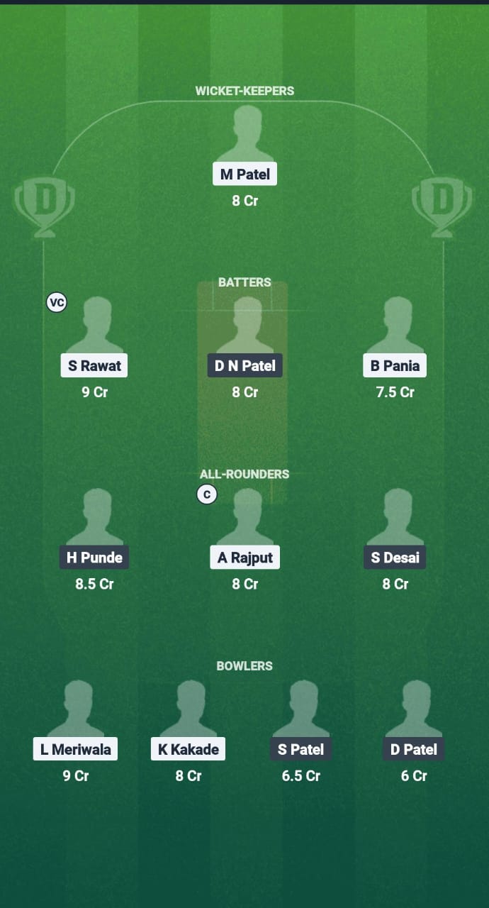 DDZ vs AWS Dream11 Prediction Fantasy Cricket Tips Dream11 Team Baroda T20 Premier League 2025 