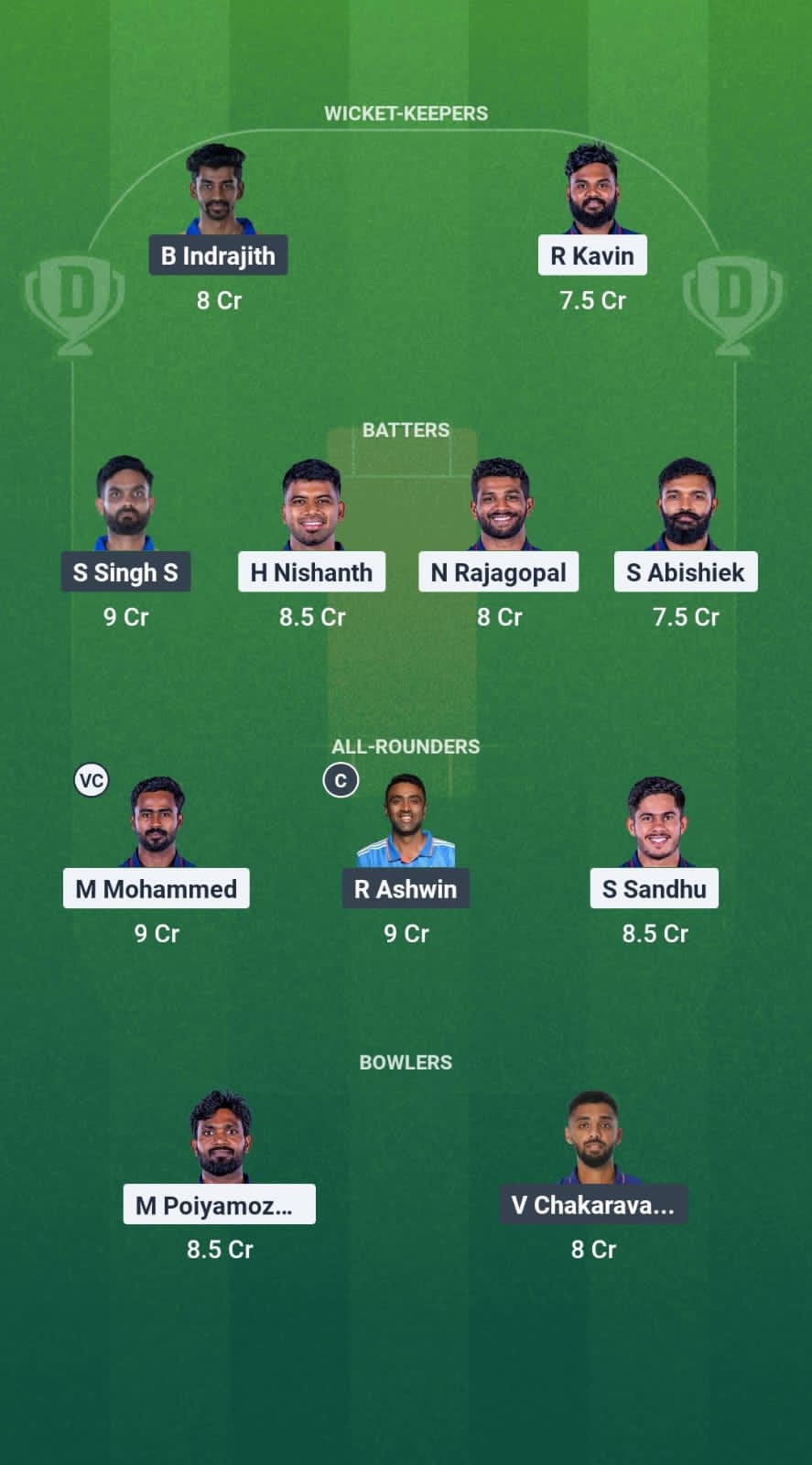SS vs DD Dream11 Prediction Fantasy Cricket Tips Dream11 Team TNPL T20 2025 