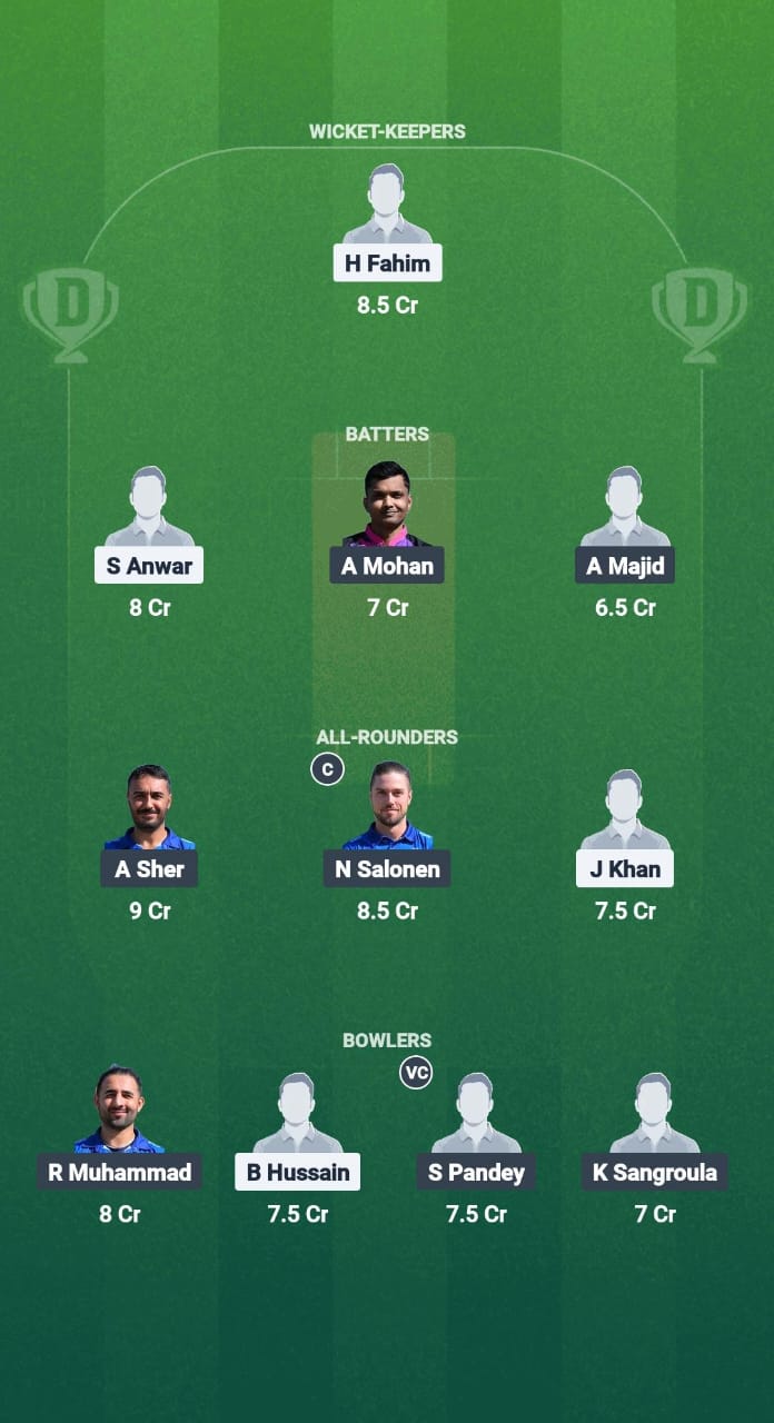 GGL vs EMP Dream11 Prediction Fantasy Cricket Tips Dream11 Team ECS T10 Finland 2025