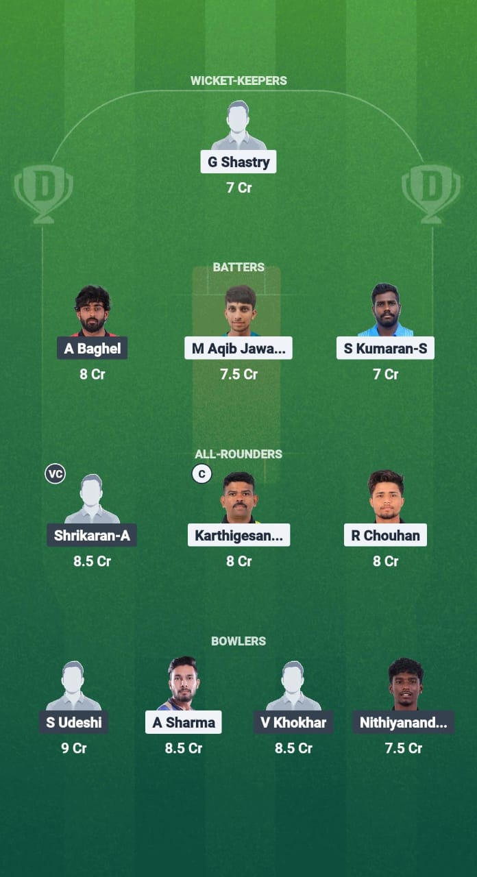 KAK vs MMS Dream11 Prediction Fantasy Cricket Tips Dream11 Team Pondicherry T20 Premier League 2025