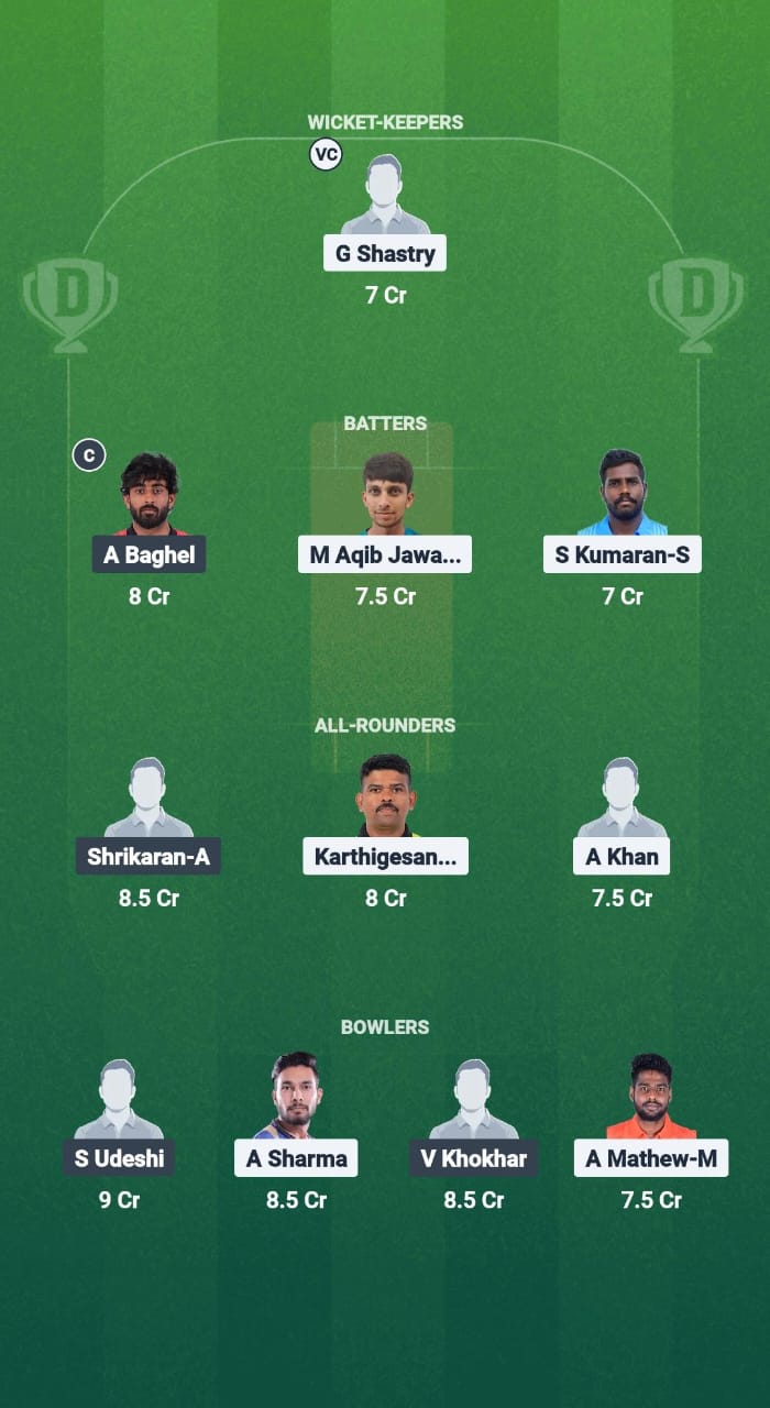 KAK vs MMS Dream11 Prediction Fantasy Cricket Tips Dream11 Team Pondicherry T20 Premier League 2025