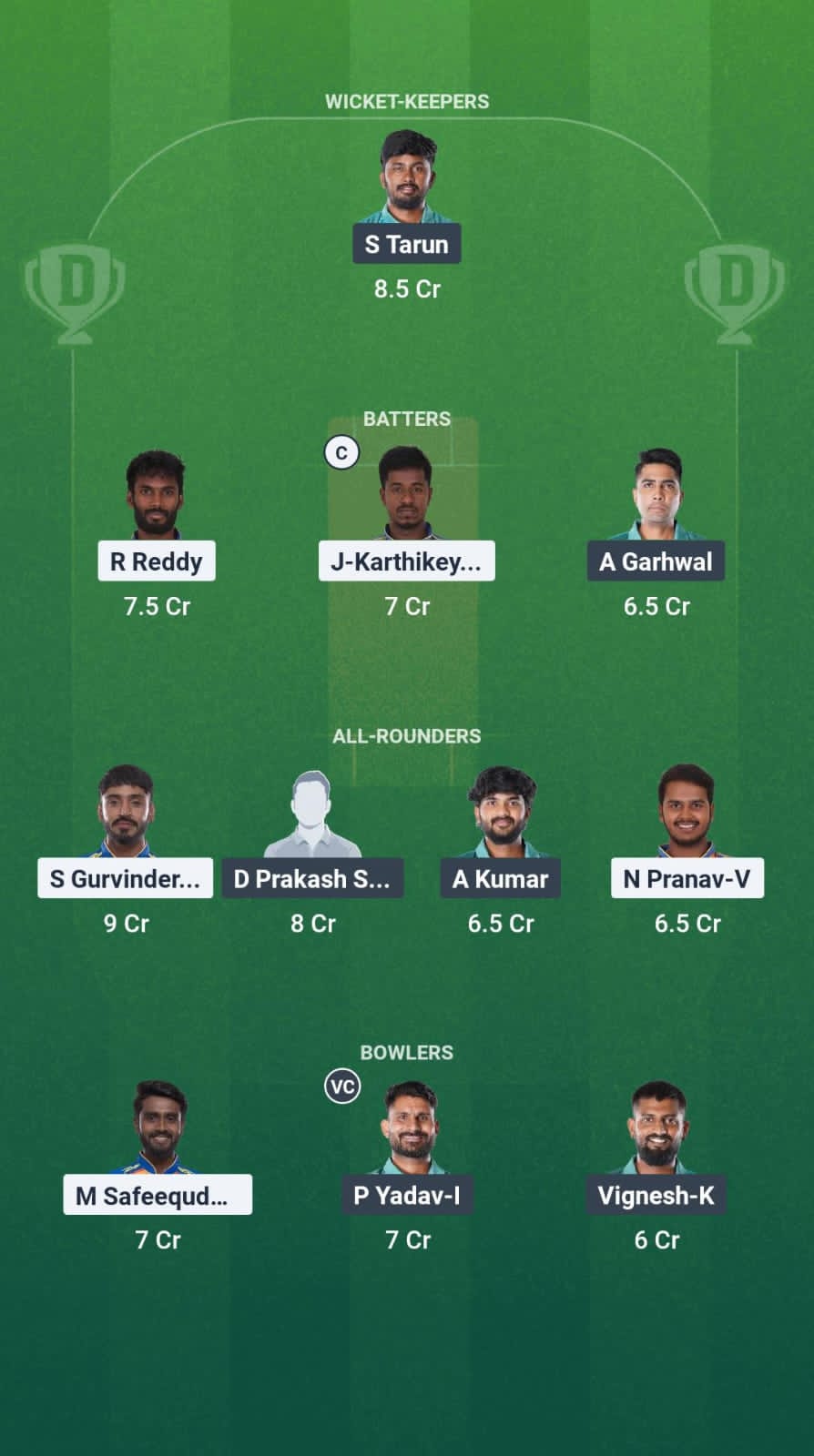 OAW vs YAR Dream11 Prediction Fantasy Cricket Tips Dream11 Team Pondicherry T20 League 2025